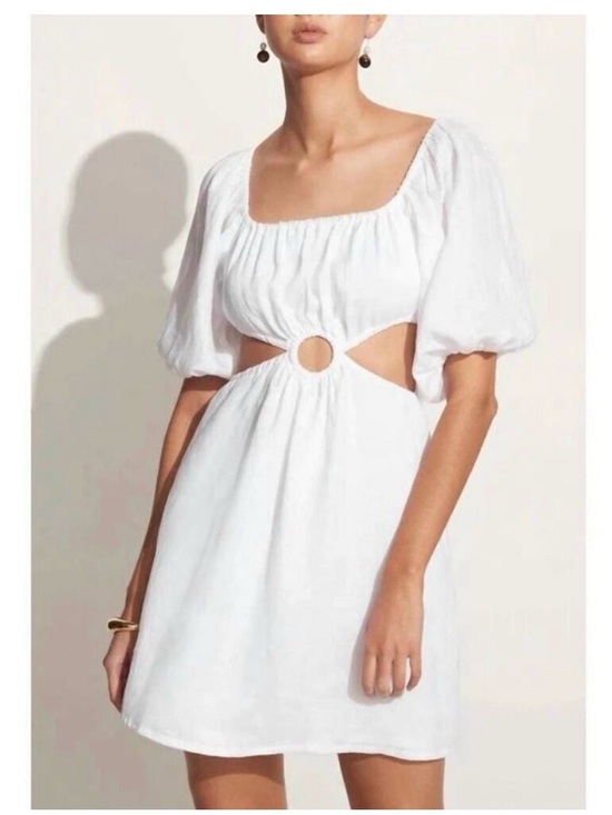 Faithfull the Brand Dresses & Skirts - Faithfull The Brand Almero Mini Dress - Plain White Size 4 Linen NWT